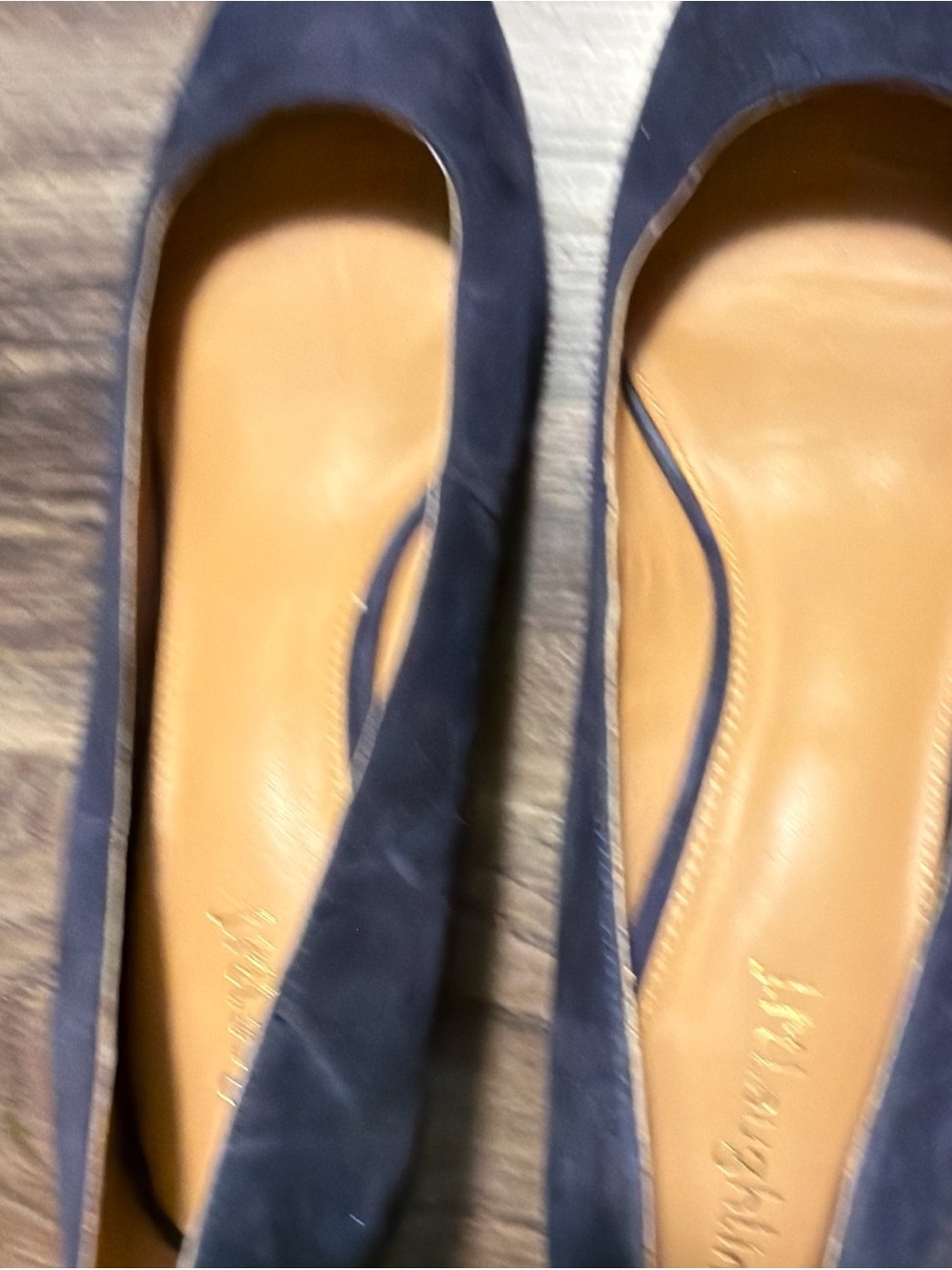 J McLaughlin Delia Women's Pointed Toe Pumps Kitten Heel Navy Blue Suede Size 8 - Picture 2 of 11
